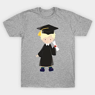Graduation Boy, Cute Boy, Blond Hair, Diploma T-Shirt